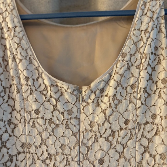 White House Black Market All over lace dress. Size‎ 6. Cream with nude lining. - Picture 4 of 6